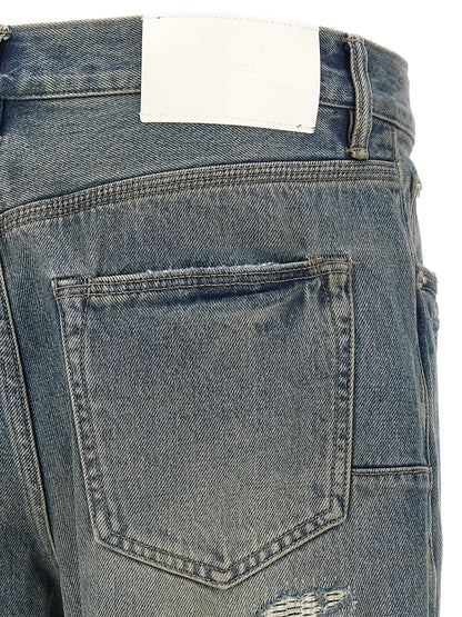 PURPLE Gray Cotton Straight-Leg Jeans