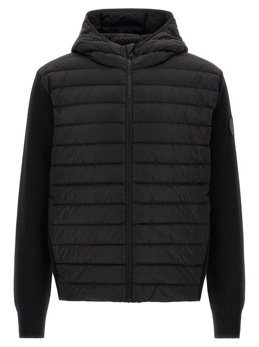Hooded Overcoat by Canada Goose for men in merino wool black features a contemporary silhouette showcasing a contemporary hooded neckline and refined breathable-design & hooded for a sophisticated finish.