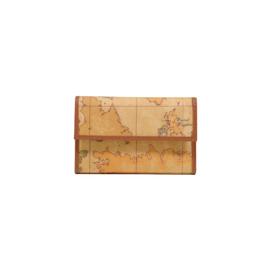 Wallet by Alviero Martini Prima Classe for women in polyethylene & polyurethane beige & print features a sleek silhouette, showcasing the sleek Polyethylene & Polyurethane Wallet design with sophisticated compact-design coin-purse for a premium look.