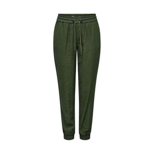 Casual Pants by Only for women in polyester & viscose green features a refined silhouette with a refined , defined by a and a refined long for a refined finish.