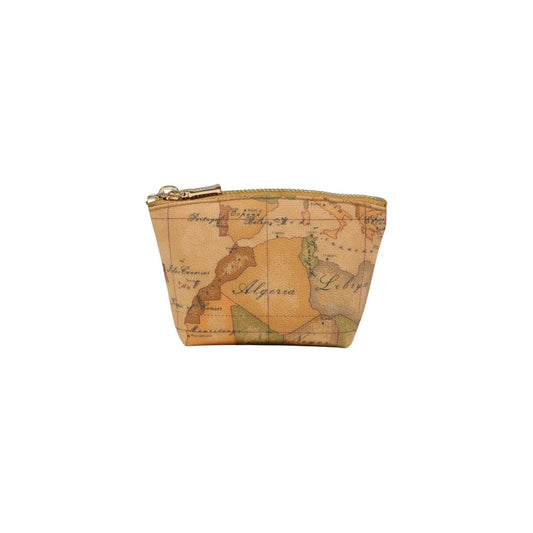 Mini 2-in-1 Shoulder & Crossbody Flap Clutch Handbag by Alviero Martini Prima Classe for women in polyester polyurethane leather & cotton beige showcases a sculptural silhouette, featuring a secure drawstring, ample , and versatile for a sculptural finish.