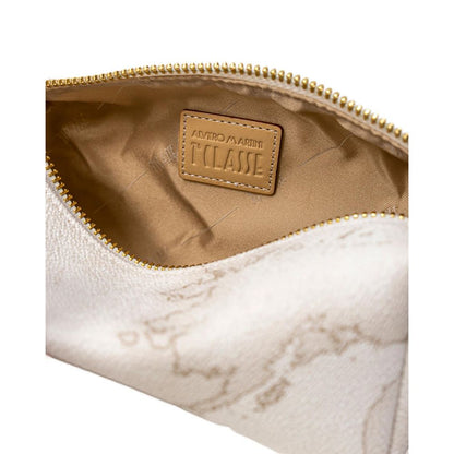 Alviero Martini Prima Classe White Cotton Clutch Bag