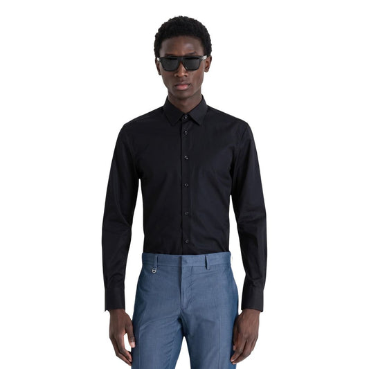Dress Shirt by Antony Morato for men in cotton black features an polished silhouette, showcasing a sophisticated and detail for a truly polished finish.