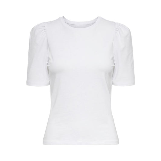 T-Shirt by Only for women in stretch cotton white features an on trend silhouette, perfectly showcasing a on trend short-sleeve and for an elevated aesthetic.