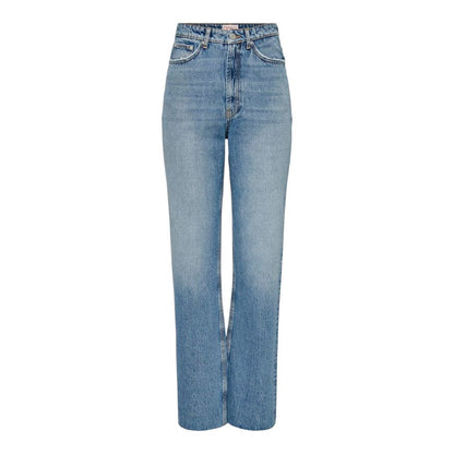 Only Light Blue Cotton Relaxed Fit Jeans