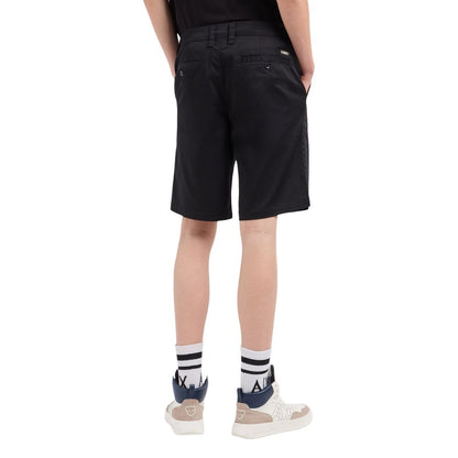 Armani Exchange Black Cotton Bermuda Shorts