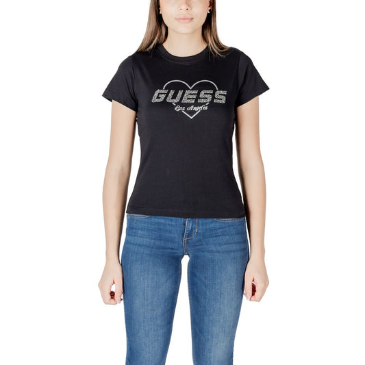 T-Shirt by Guess Active for women in cotton black features an edgy silhouette, meticulously detailed with a sophisticated and for a truly edgy finish.