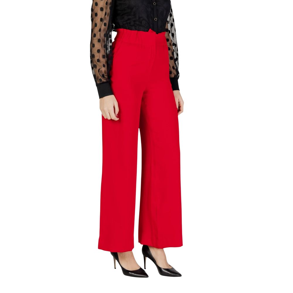 Morgan De Toi Red Polyester Casual Pants