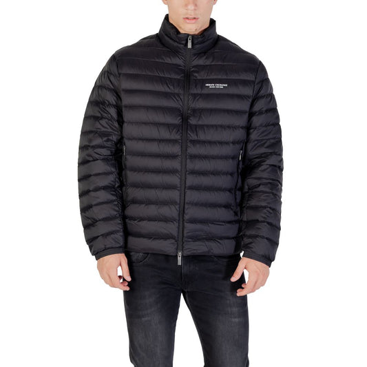 Puffer Jacket by Armani Exchange for men in polyamide black features an contemporary silhouette, showcasing a sophisticated high-collar neckline and contemporary lightweight, pockets, insulated & windproof for a truly refined look.