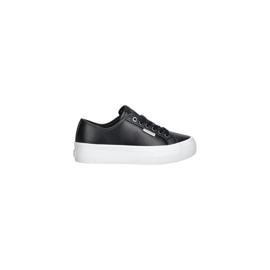 Calvin Klein Jeans Women's Low Top Leather & Rubber Sneakers - Black