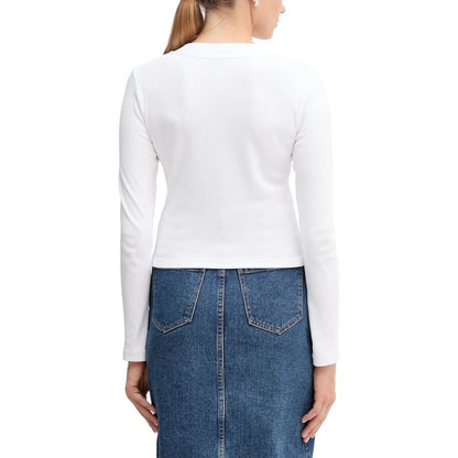 Calvin Klein Jeans White Cotton Long Sleeve T-Shirt