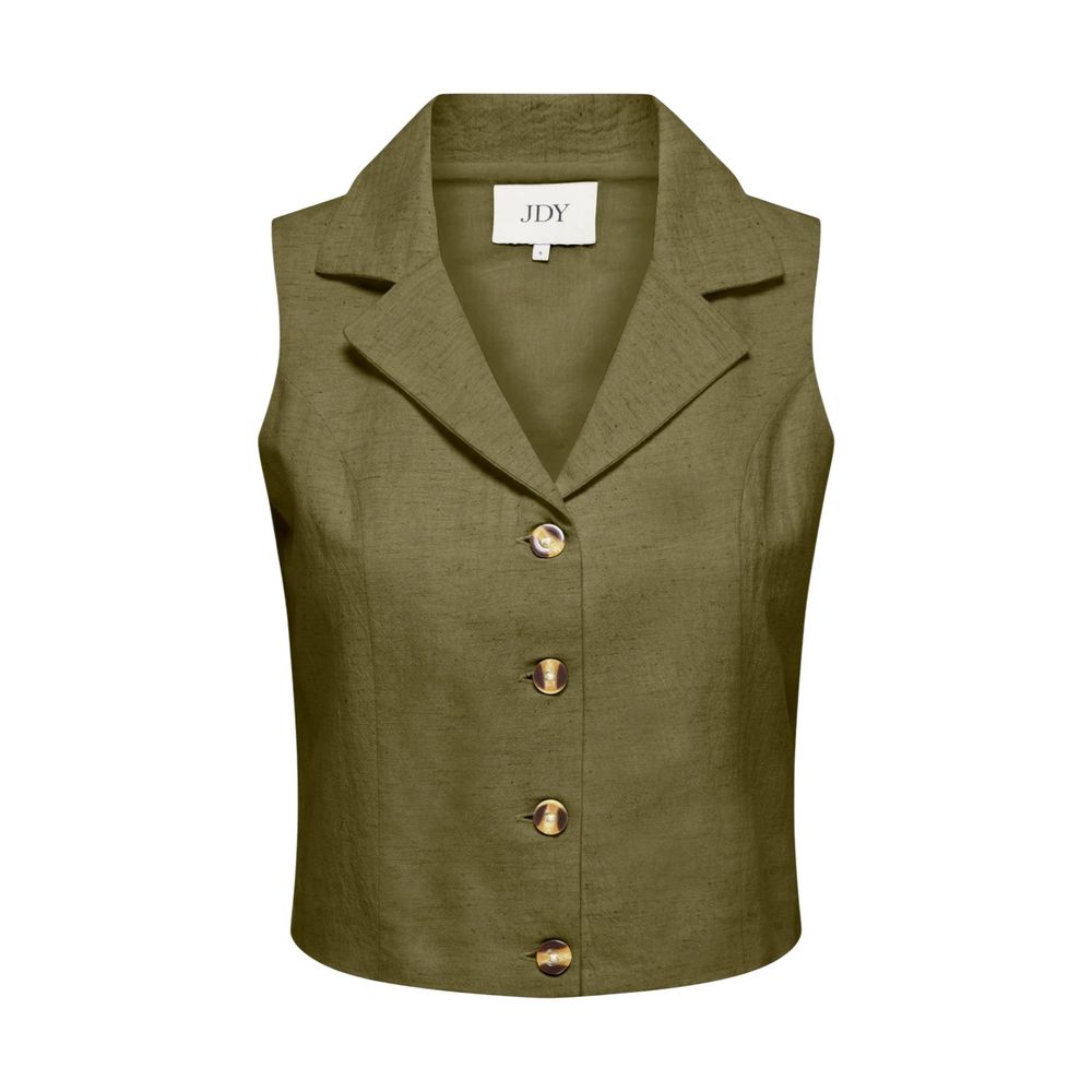 Jacqueline De Yong Green Cotton Waistcoat
