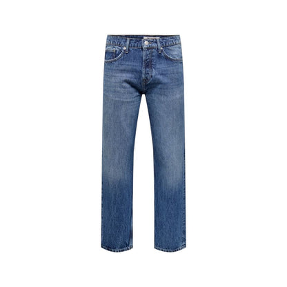 Only & Sons Blue Cotton Relaxed Fit Jeans