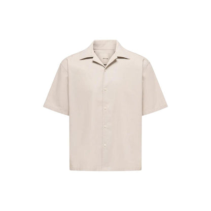 Only & Sons Beige Cotton Shortsleeve Shirt