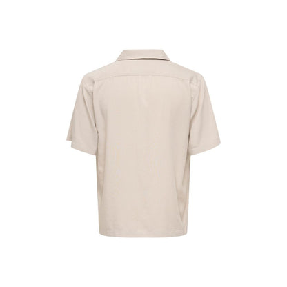 Only & Sons Beige Tencel Shortsleeve Shirt