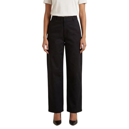 Jacqueline De Yong Black Cotton Casual Pants