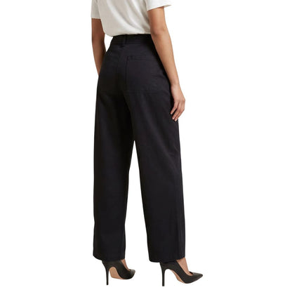 Jacqueline De Yong Black Cotton Casual Pants