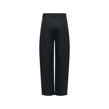 Jacqueline De Yong Black Cotton Casual Pants