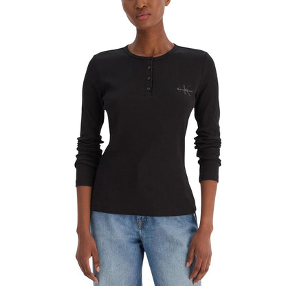 Calvin Klein Jeans Black Cotton Long Sleeve T-Shirt