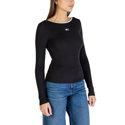 Tommy Hilfiger Jeans Black Recycled Cotton Long Sleeve T-Shirt