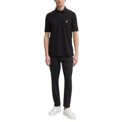 Armani Exchange Black Cotton Polo Shirt
