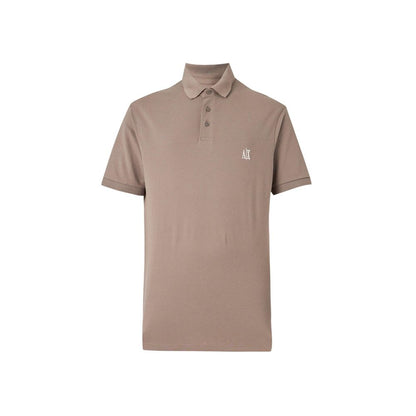 Armani Exchange Brown Cotton Polo Shirt