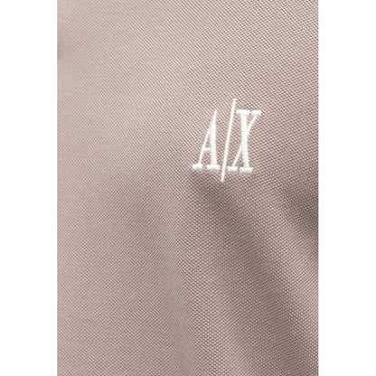 Armani Exchange Brown Cotton Polo Shirt