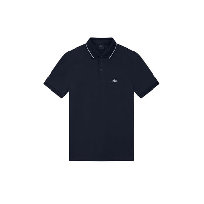 Armani Exchange Blue Cotton Polo Shirt