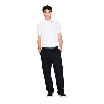 Armani Exchange White Cotton Polo Shirt