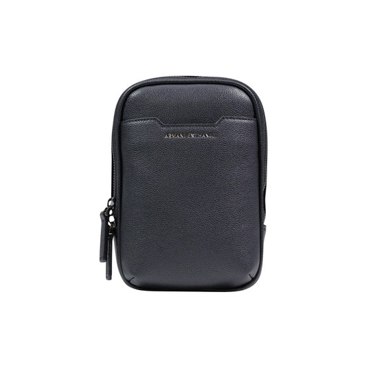 Small Backpack by Armani Exchange for men in polyester black showcases an architectural Polyester Small Backpack design, featuring a secure zipper, ample , and architectural backpack-strap for a sophisticated look.