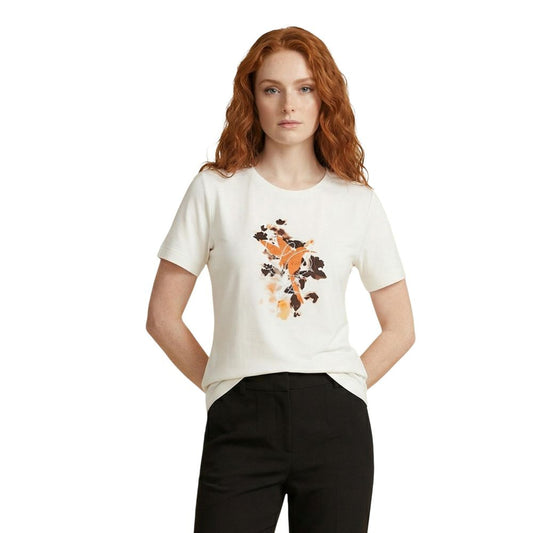 T-Shirt by Liu Jo for women in stretch cotton white & print showcases a chic silhouette, artfully detailed with a chic crew neckline and for a chic finish.