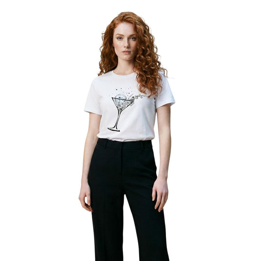 T-Shirt by Liu Jo for women in cotton & glass white, signature & print features a plush silhouette, showcasing a sophisticated crew neckline and for a truly plush finish.