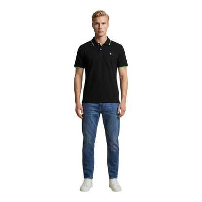 U.S. POLO ASSN. Black Cotton Polo Shirt