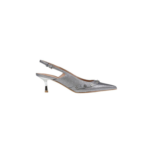 High-Heel Slingback Pumps Heels by Guess for women in polyester polyurethane cotton silver features an captivating silhouette, showcasing the elegant Women's Polyester Polyurethane Cotton High-Heel Slingback Pumps Heels design with a high-heel and a sophisticated pointed toe style.