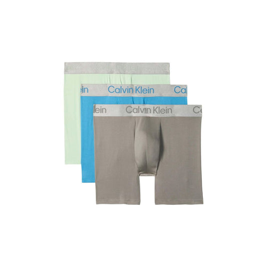 Underwear Boxer Briefs by Calvin Klein Underwear for men in stretch polyester gray features an contoured silhouette, artfully capturing the essence of the contoured Men's Stretch Polyester Underwear Boxer Briefs design for a sophisticated look.