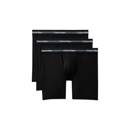 Underwear Boxer Briefs from Calvin Klein Underwear for men in stretch polyester black & signature features an ergonomic design from the Men's Stretch Polyester Underwear Boxer Briefs collection, highlighting a premium fit and tailored cut.