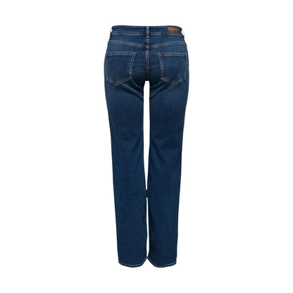Only Blue Cotton Bootcut Jeans