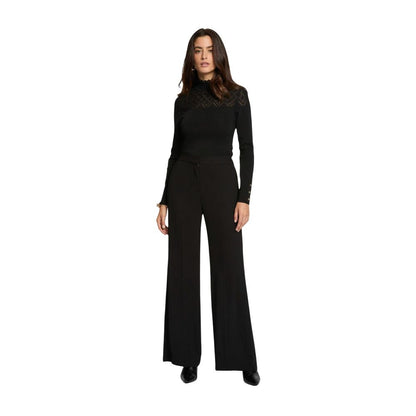 Morgan De Toi Black Polyester Casual Pants