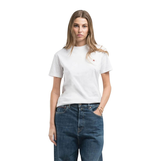 T-Shirt by Replay for women in cotton white features a plush silhouette, showcasing a sophisticated and for a truly plush finish.