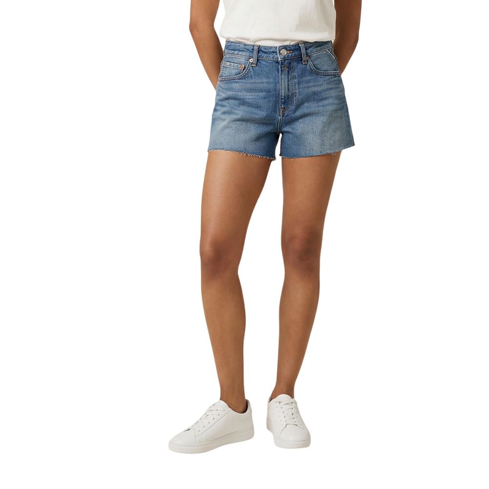 Replay Women's Straight Relaxed Fit Denim Cotton Shorts - Blue Natural Signature