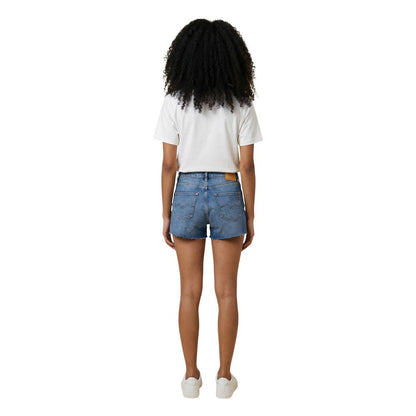 Replay Women's Straight Relaxed Fit Denim Cotton Shorts - Blue Natural Signature