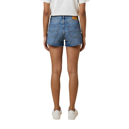 Replay Women's Straight Relaxed Fit Denim Cotton Shorts - Blue Natural Signature