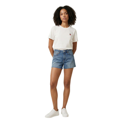 Replay Women's Straight Relaxed Fit Denim Cotton Shorts - Blue Natural Signature