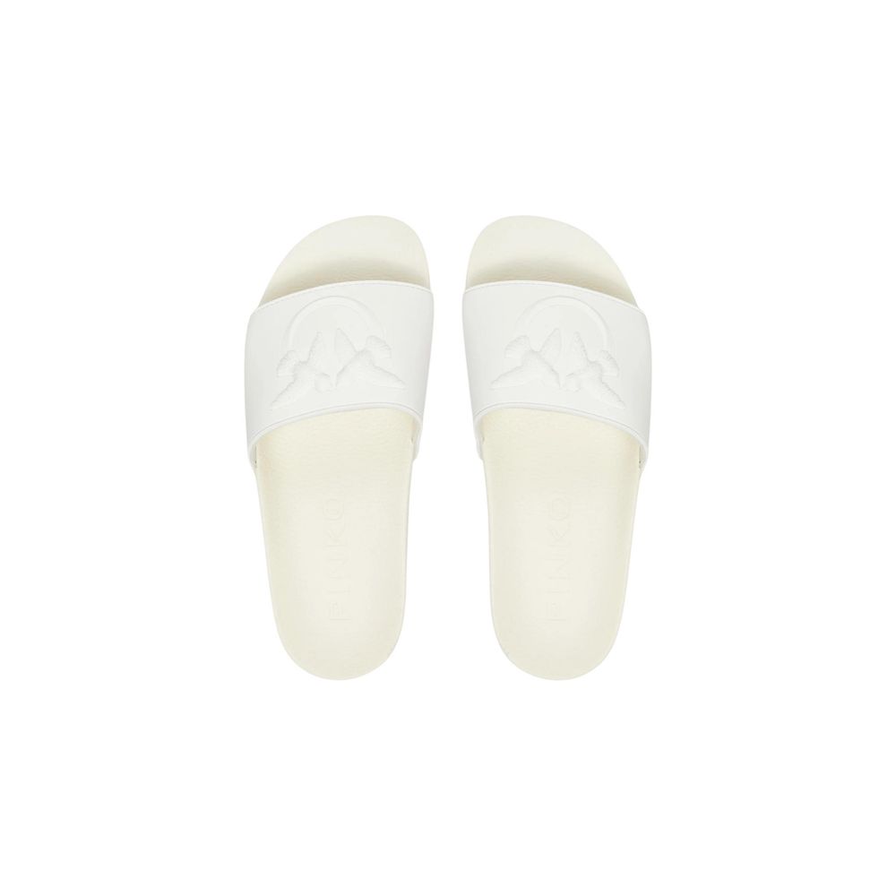 PINKO Women's PVC Slider Slippers - White