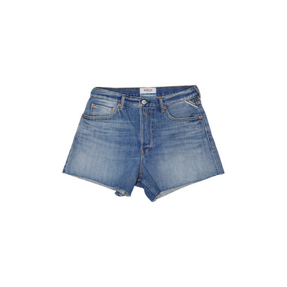Replay Women's Straight Relaxed Fit Denim Cotton Shorts - Blue Natural Signature