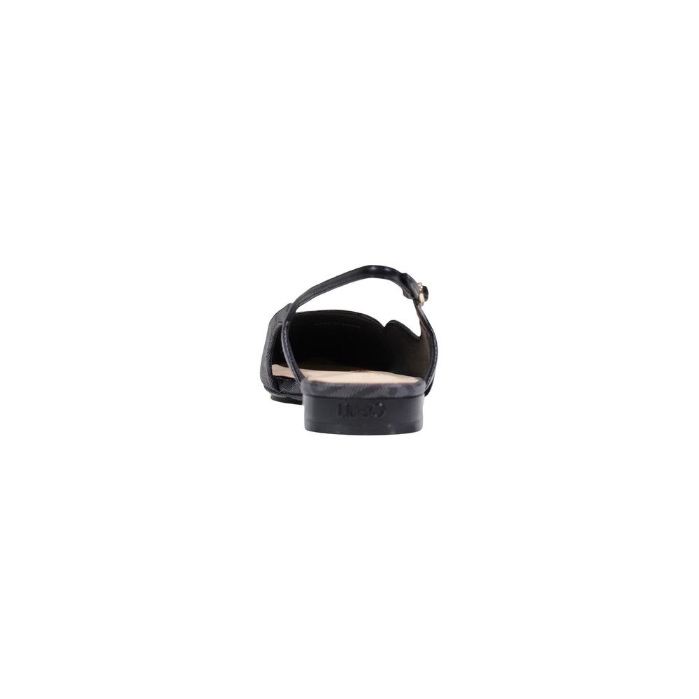 Liu Jo Women's Polyethylene & Polyurethane Low-Heel Platform Slingback Pumps Heels - Black Patterned