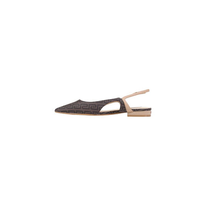 Liu Jo Women's Polyethylene & Polyurethane Low-Heel Platform Slingback Pumps Heels - Brown Patterned