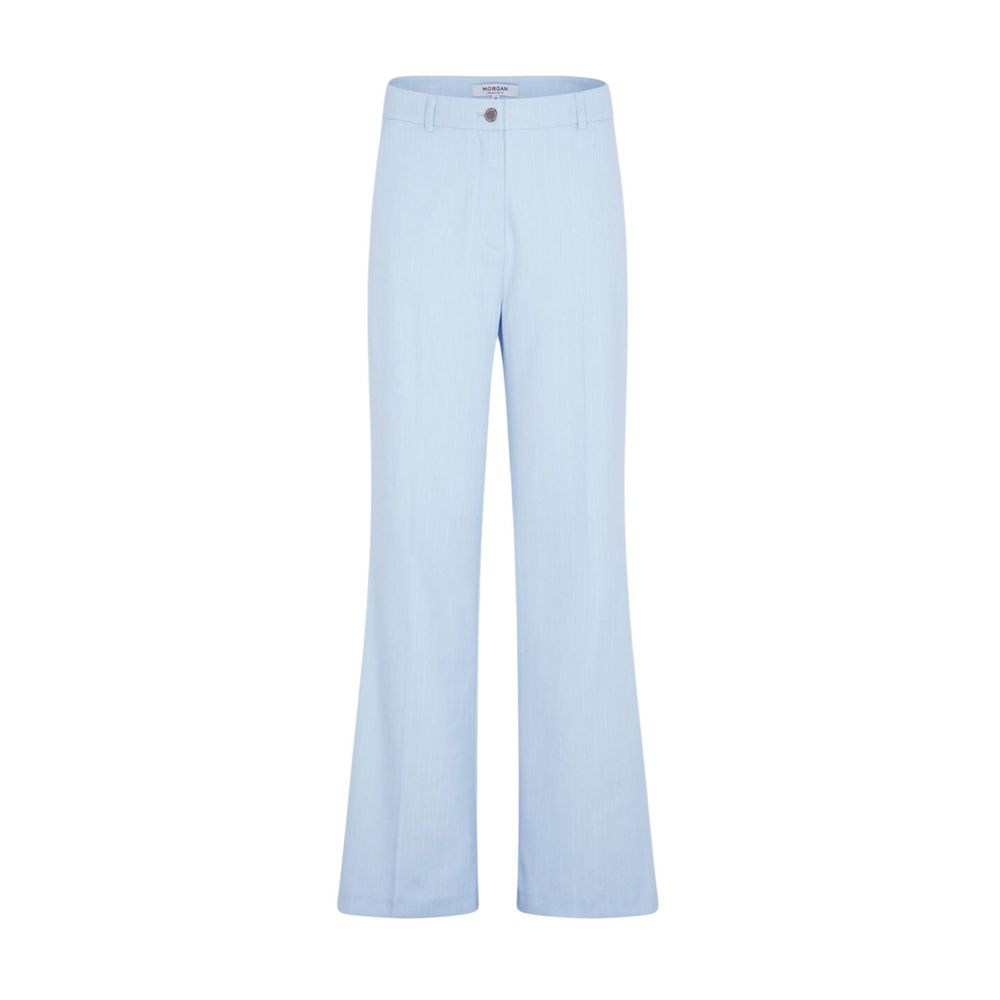 Morgan De Toi Women's Straight Flared Stretch Polyester & Viscose Trousers - Blue