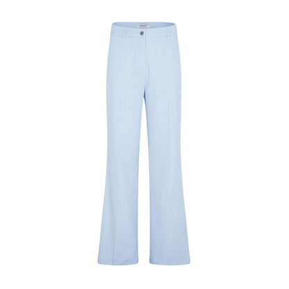 Morgan De Toi Women's Straight Flared Stretch Polyester & Viscose Trousers - Blue