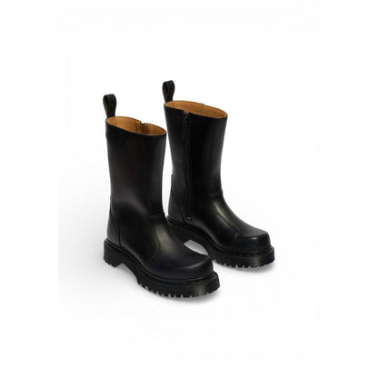 Dr. Martens Women's Calf Leather Ankle Mid-Calf Winter Boots - Black Signature